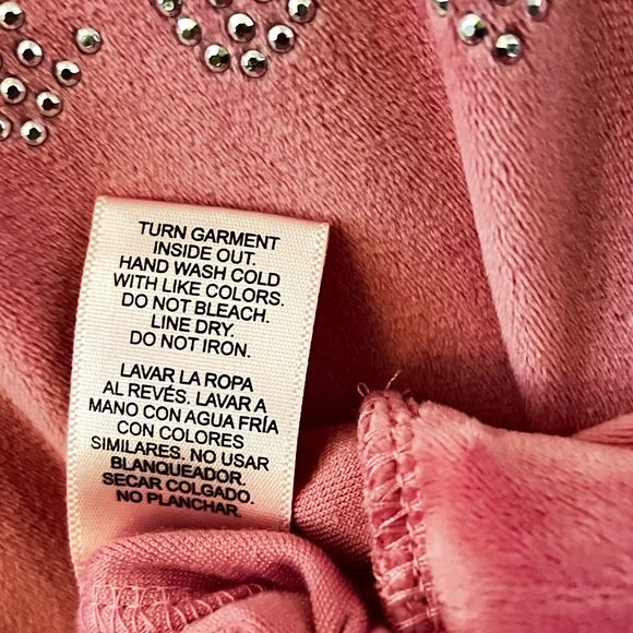 Juicy Couture Pink Velour Top size Small - Picture 4 of 5